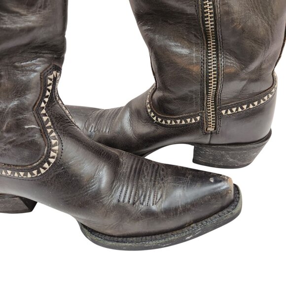 Ariat Womens Black Leather Western Knee High Boots #10011938 Size 6.5 - Picture 9 of 14